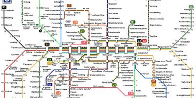 Χάρτης του μετρό του μονάχου στη γερμανία