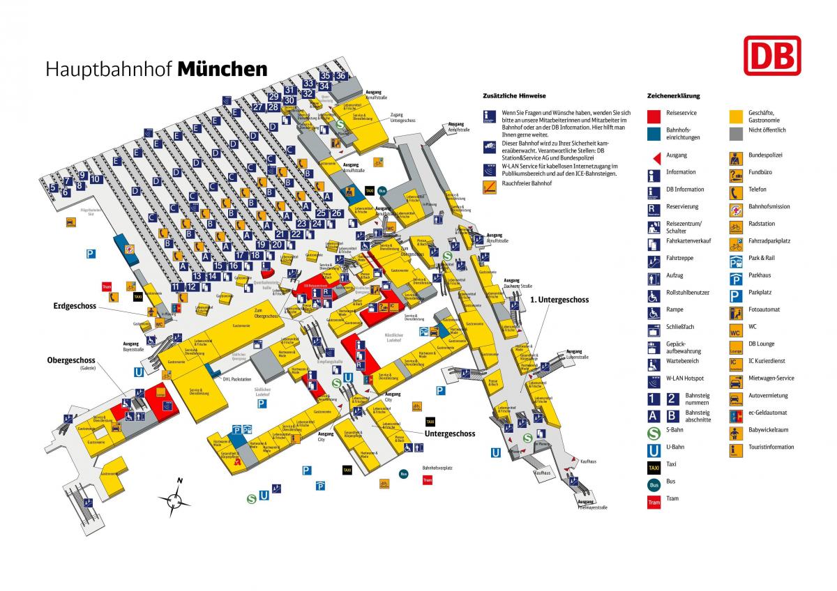 Χάρτης της muenchen hbf