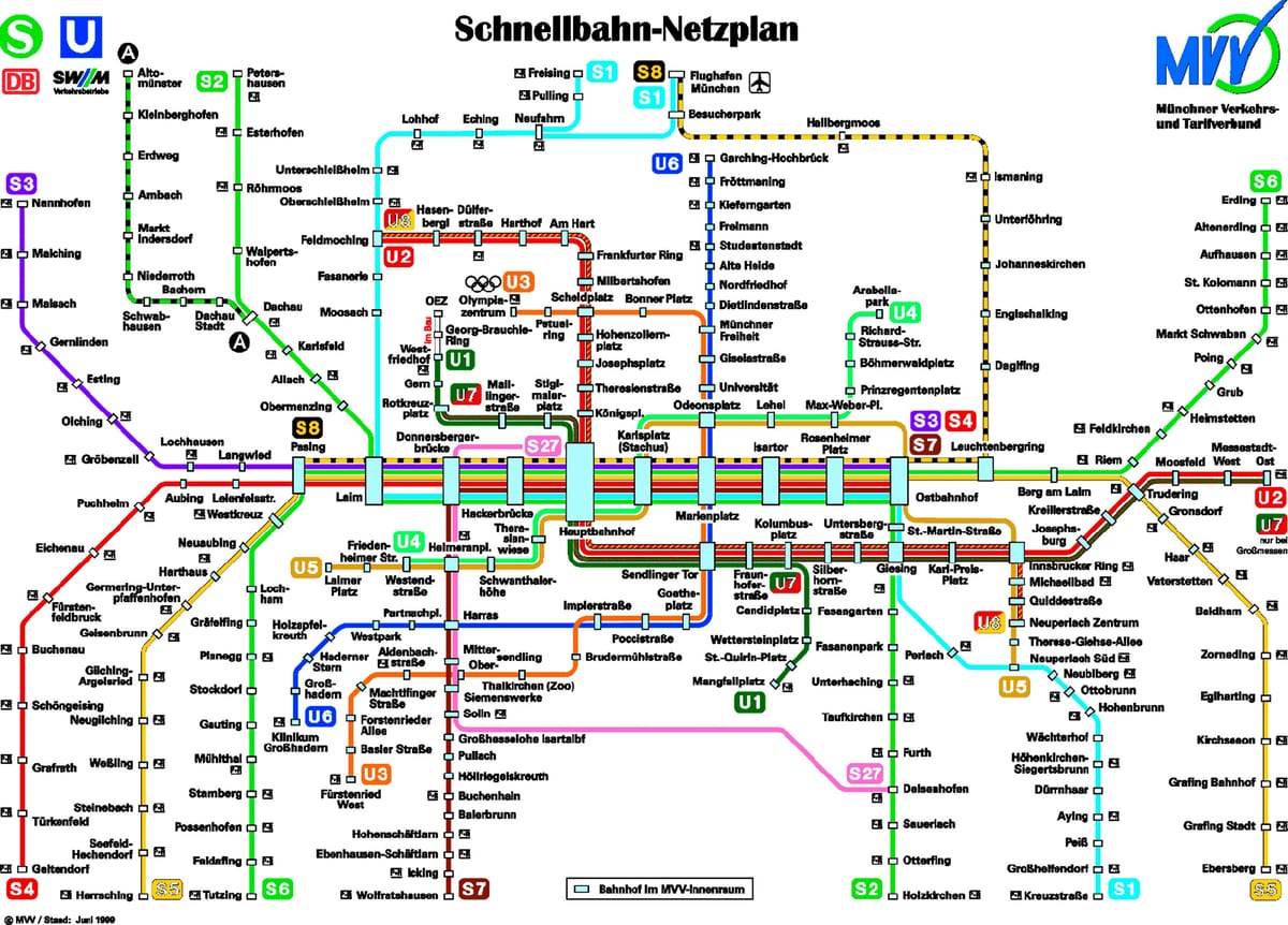 Χάρτης του μετρό munchen