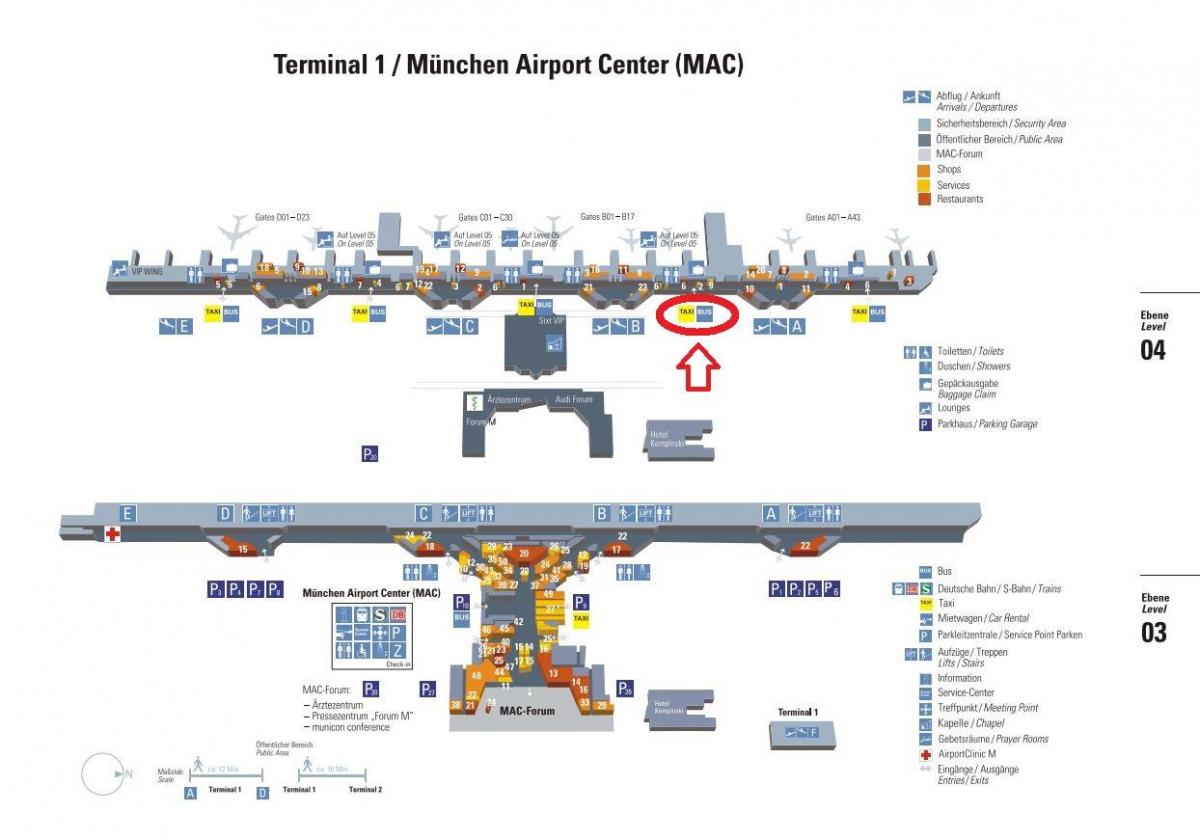 Χάρτης της munich airport terminal 1