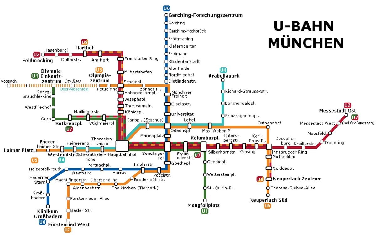 ubahn χάρτη μόναχο