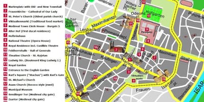 Μόναχο σημεία ενδιαφέροντος χάρτης