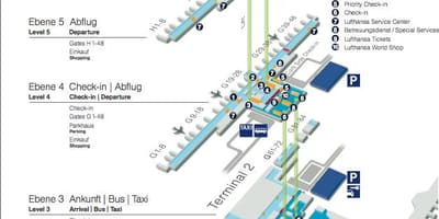 Χάρτης της lufthansa στο αεροδρόμιο του μονάχου